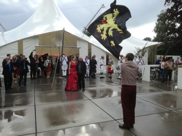 Lieven and Maria's Wedding - Flag Waving for the Happy Couple