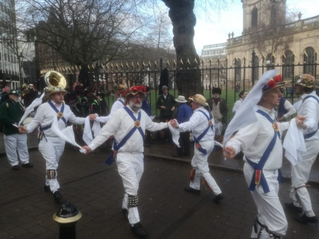 Dancing on a Cold Day by St. Philip's Cathedral, Birmingham City Centre