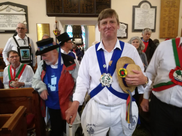 Pete Dances in as Squire of The Morris Ring - Saddleworth - 26th August 2018